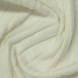 Brushed Polyester Viscose Rib Knit Fabric, 235 gsm, 135 cm — White