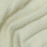 Brushed Polyester Viscose Rib Knit Fabric, 235 gsm, 135 cm — White — texture