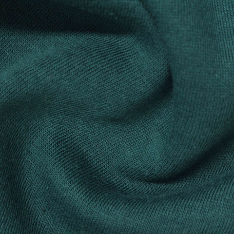 Brushed Polyester Cotton French Terry Fabric, 250 gsm, 175 cm — Green, ref EF-241270