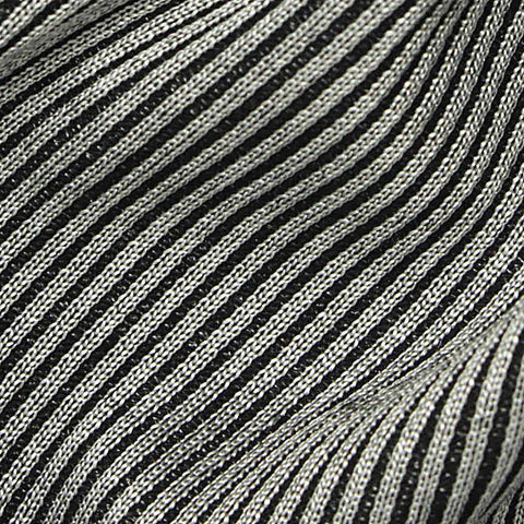 Black Stripe Rib Knit, Poly-Viscose