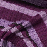 Purple Horizontal-Stripe Rib Knit, Poly-Viscose — texture