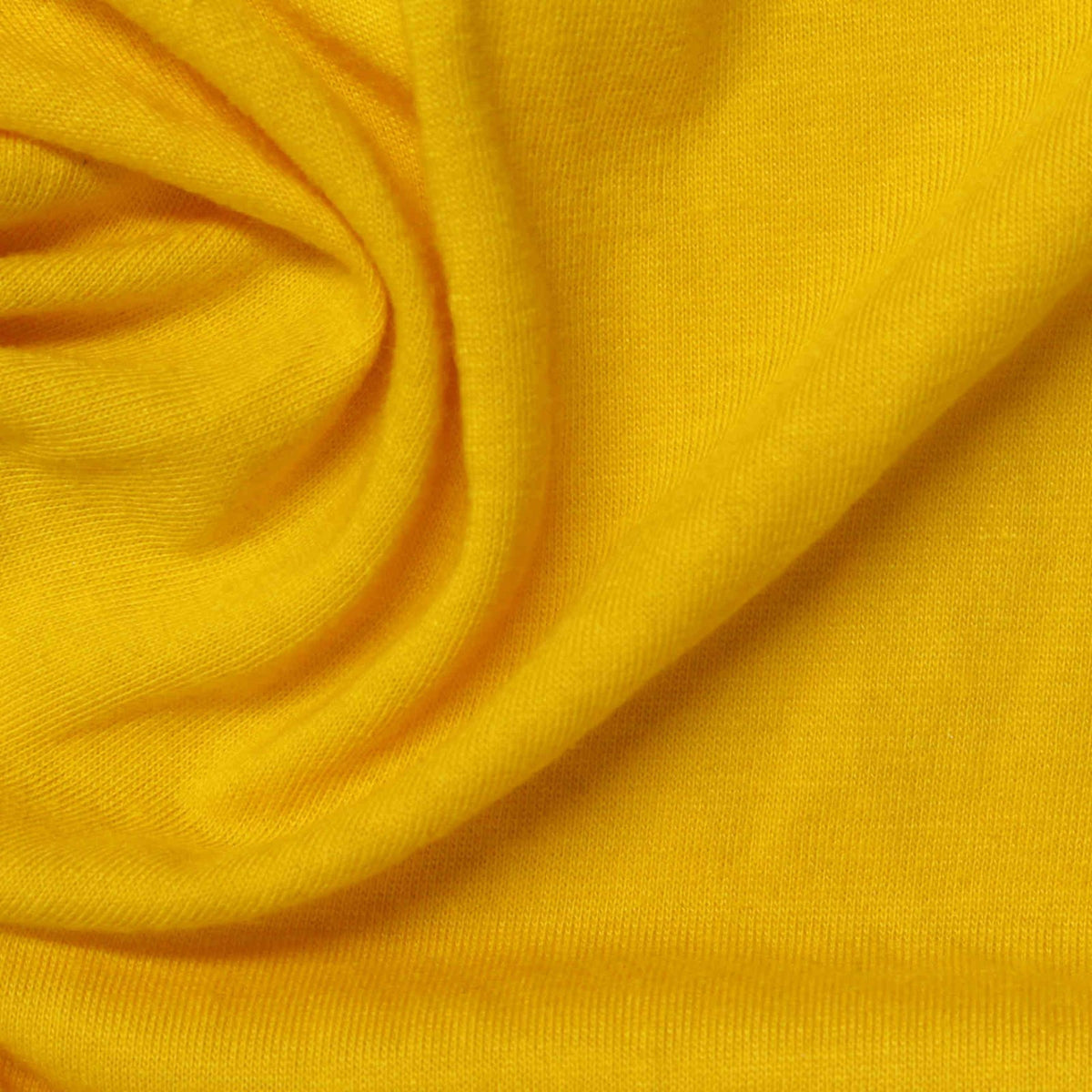 Polyester Cotton Jersey Knit Fabric, 160 gsm, 175 cm — Yellow