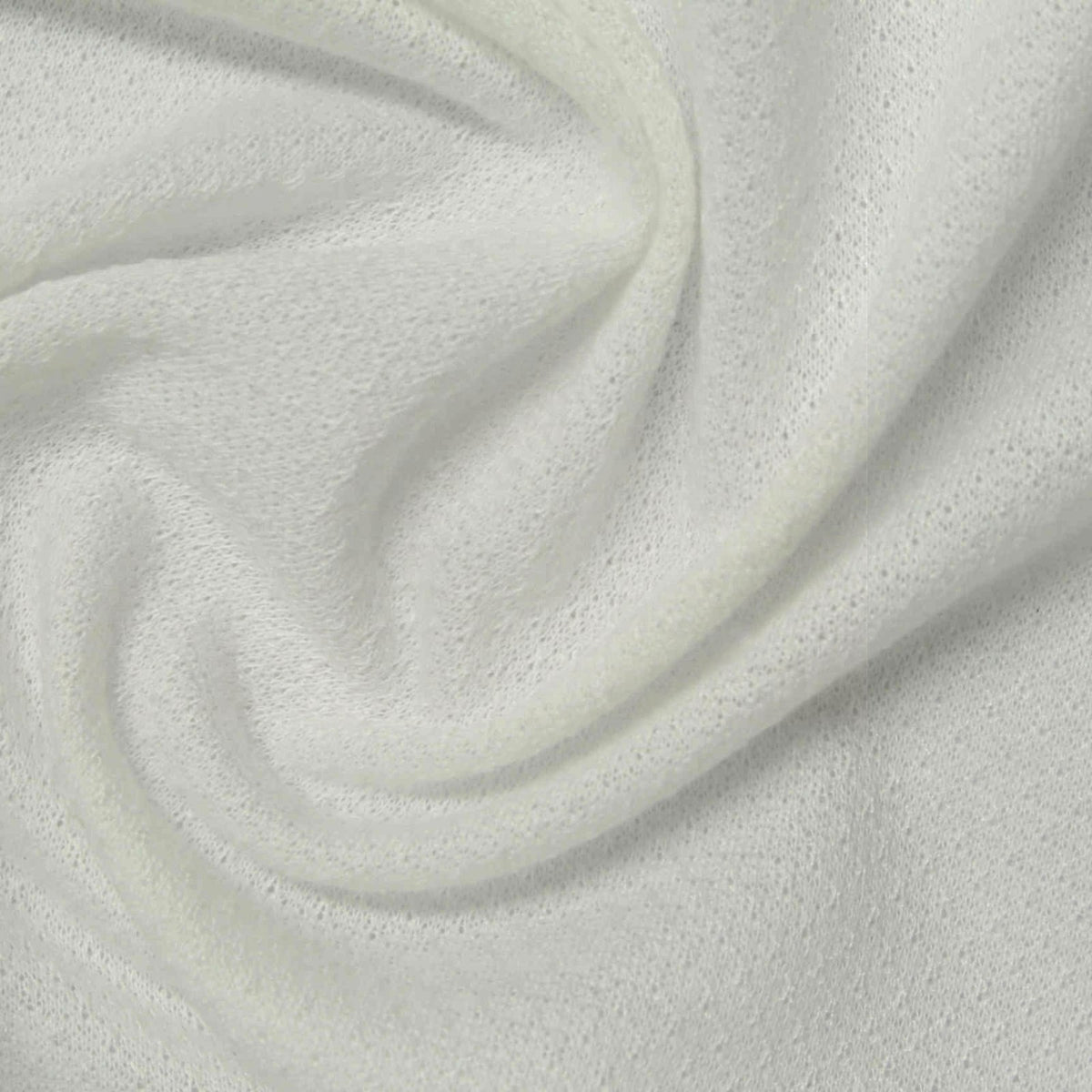 White Fine-Honeycomb Waffle Knit, Polyester