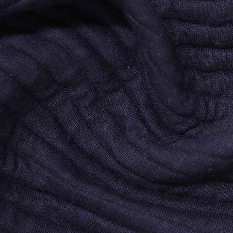 Printed Viscose Nylon Knit Fabric, 348 gsm, 170 cm — Navy
