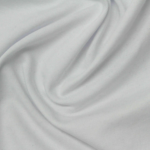 Cotton Stretch Jersey Knit Fabric, 160 gsm, 170 cm — White