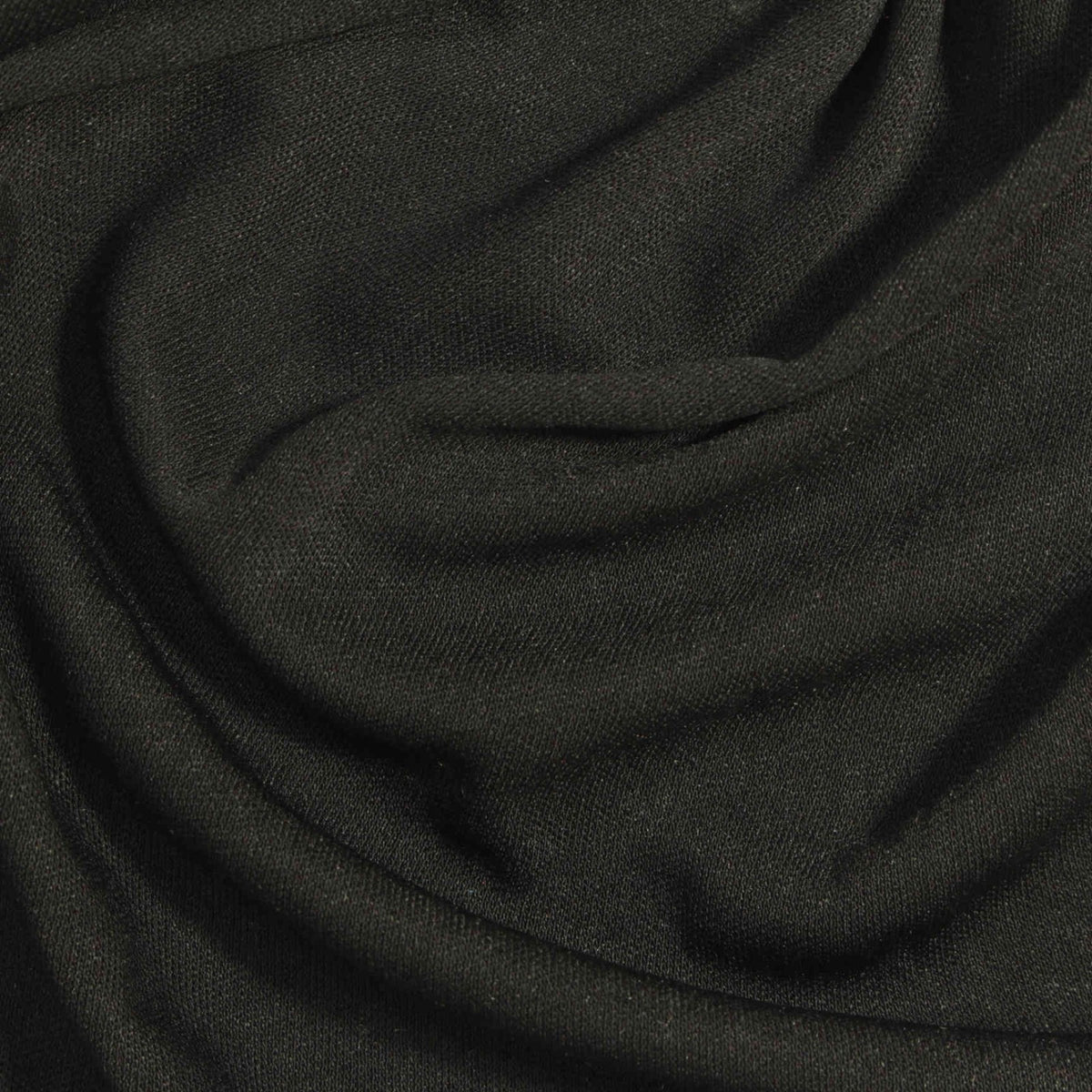 Acetate Polyester Interlock Knit Fabric, 180 gsm, 155 cm — Black