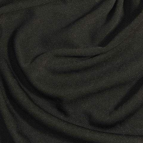 Acetate Polyester Interlock Knit Fabric, 180 gsm, 155 cm — Black