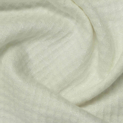Jacquard Viscose Polyester Blend Knit Fabric, 348 gsm, 150 cm — White