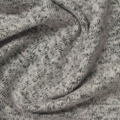 Dark Grey Marl Chunky Knit, Viscose-Poly, 210 gsm, 160 cm