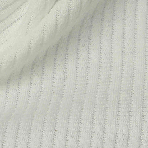 Polyester Cotton Rib Knit Fabric, 190 gsm, 150 cm — White