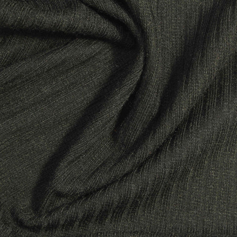 Polyester Stretch Rib Knit Fabric, 185 gsm, 170 cm — Green