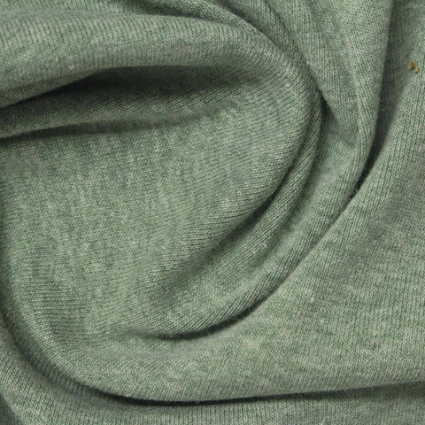 Green Marl Rib Knit, Cotton-Poly, 235 gsm