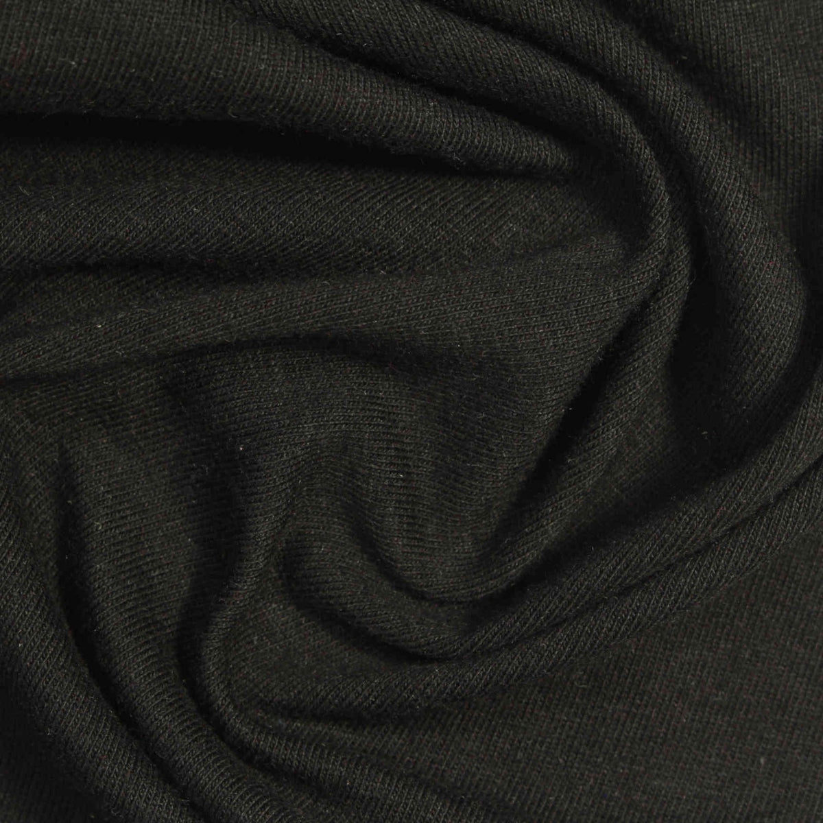 Cotton Stretch Jersey Knit Fabric, 175 gsm, 170 cm — Black, ref EF-241457
