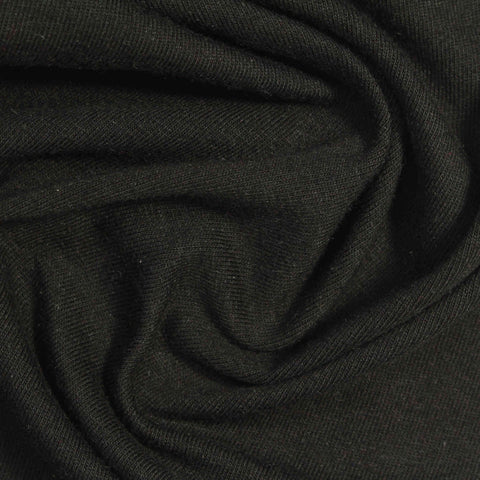 Cotton Stretch Jersey Knit Fabric, 175 gsm, 170 cm — Black, ref EF-241457