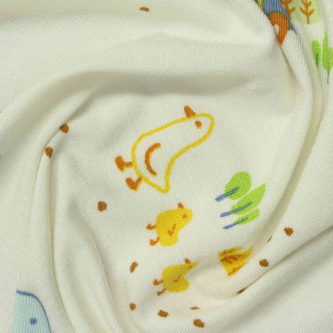 Yellow Leaves Jersey Knit, Viscose, 170 gsm