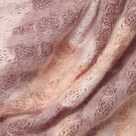 Pink Abstract Waffle Knit, Poly-Viscose