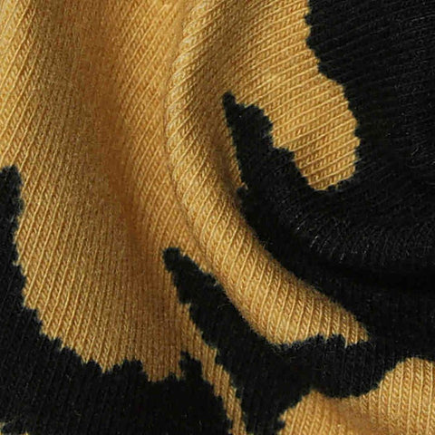 Black Animal Print Rib Knit, Cotton