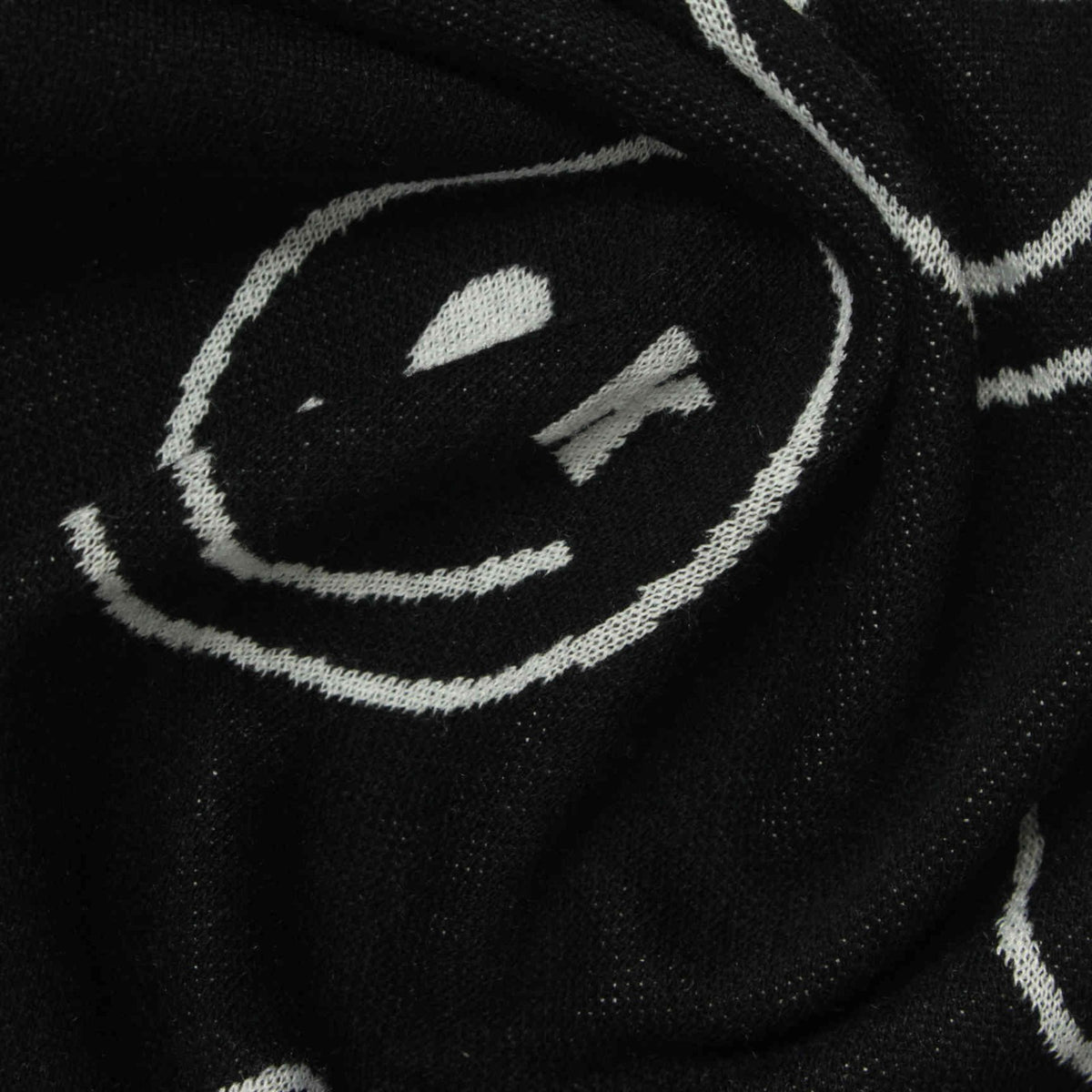 Jacquard Polyester Stretch Knit Fabric, 260 gsm, 165 cm — Black