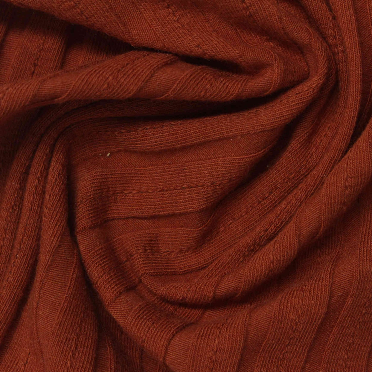 Red Tone-on-Tone Dash Rib Knit, Cotton