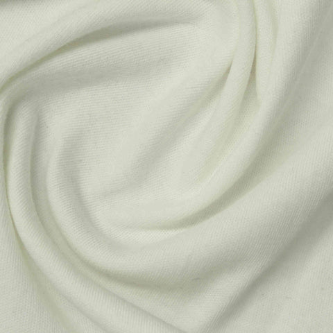 100% Cotton Interlock Knit Fabric, 195 gsm, 160 cm — White