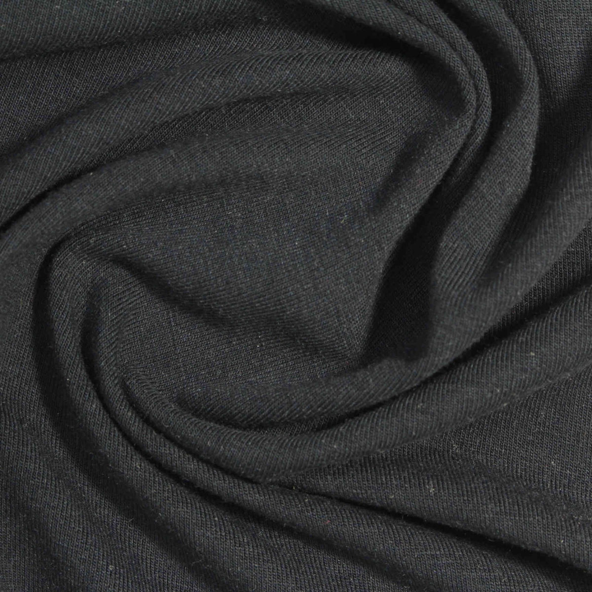Polyester Acrylic Stretch Jersey Knit Fabric, 190 gsm, 153 cm — Black