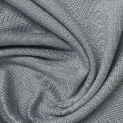 Polyester Viscose Stretch Rib Knit Fabric, 250 gsm, 180 cm — Grey