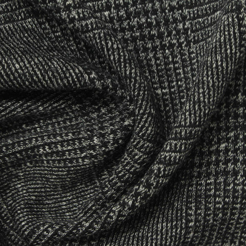 Black Textured Jacquard, Cotton-Poly