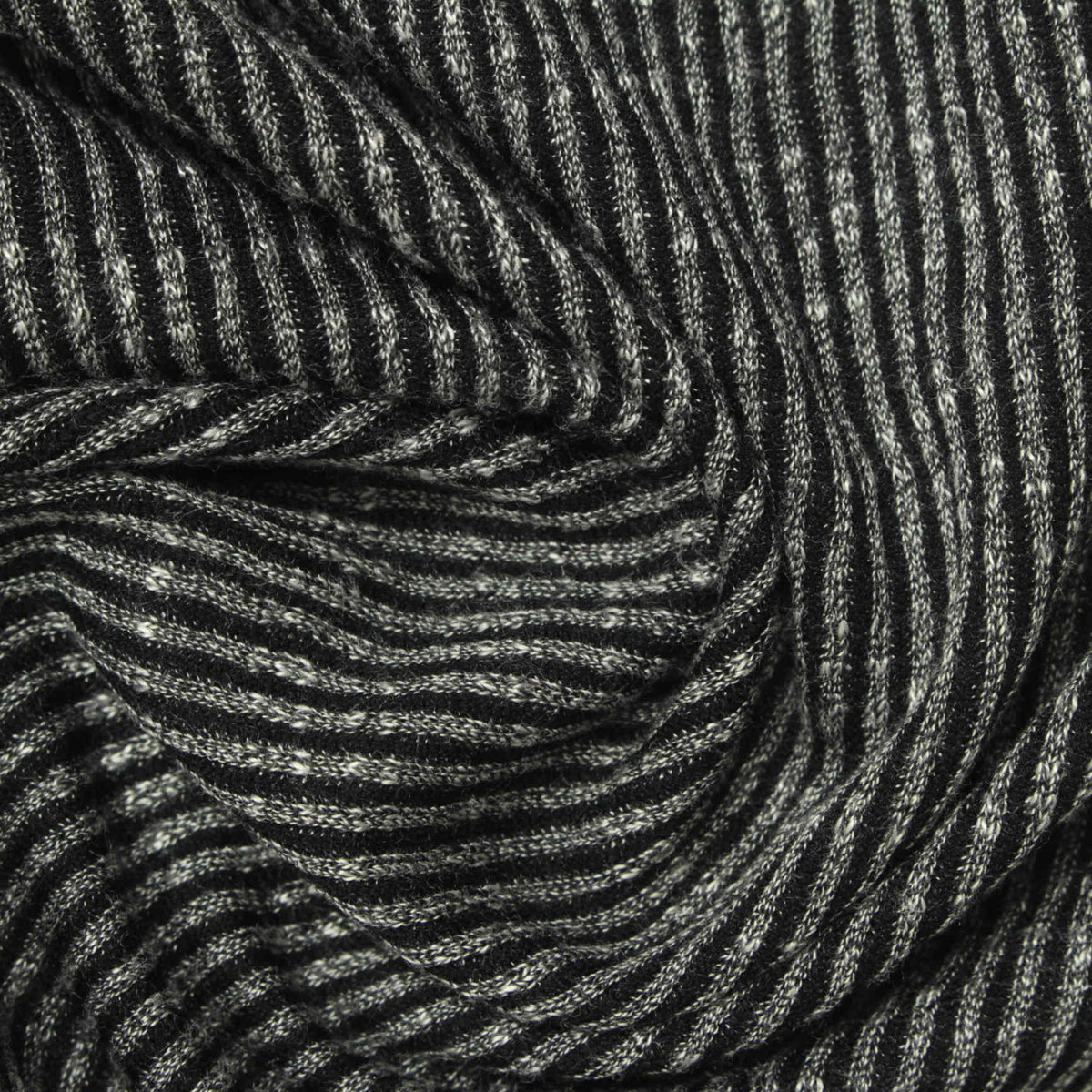 Black Vertical-Stripe Rib Knit, Poly-Viscose, 150 gsm