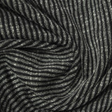 Black Vertical-Stripe Rib Knit, Poly-Viscose