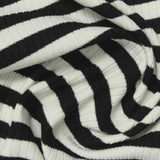 Black Stripe Rib Knit, Viscose-Poly
