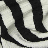 Black Stripe Rib Knit, Viscose-Poly — texture