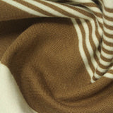 Brown Horizontal-Stripe Knit, Cotton-Poly