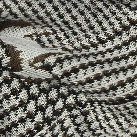 Brown Houndstooth Jacquard, Polyester, 340 gsm