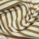 Brown Stripes Rib Knit, Cotton-Poly