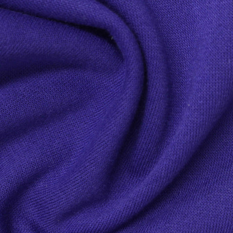 Brushed Polyester Cotton French Terry Fabric, 228 gsm, 182 cm — Purple