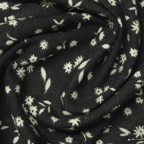 Off-White Floral Jersey Knit, Poly-Viscose