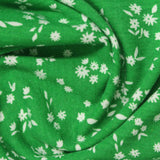 White Floral Jersey Knit, Poly-Viscose