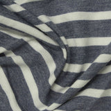 Blue Horizontal-Stripe Jersey Knit, Poly-Viscose