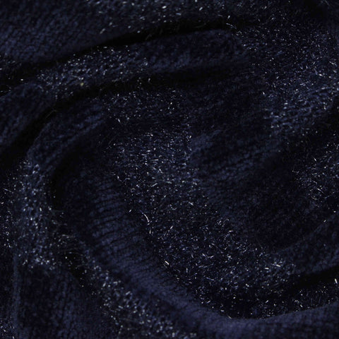 Navy Marl Chenille, Polyester