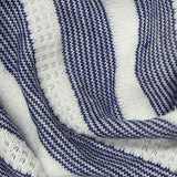Navy Horizontal-Stripe Jersey Knit, Viscose-Poly — texture