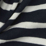 Navy Horizontal-Stripe Jersey Knit, Cotton-Poly — texture