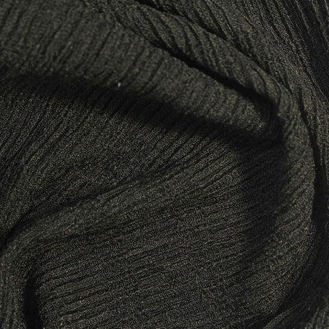 Polyester Stretch Crepe Fabric, 176 gsm, 147 cm — Black