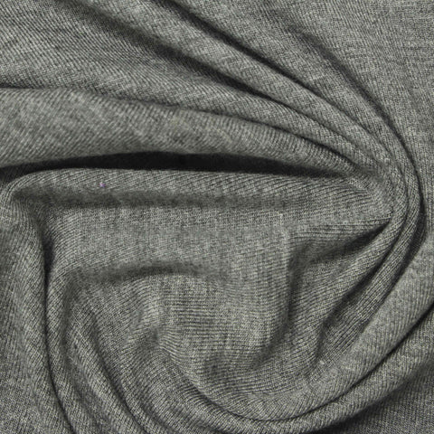 Heather Grey Marl Jersey Knit, Viscose, 214 gsm