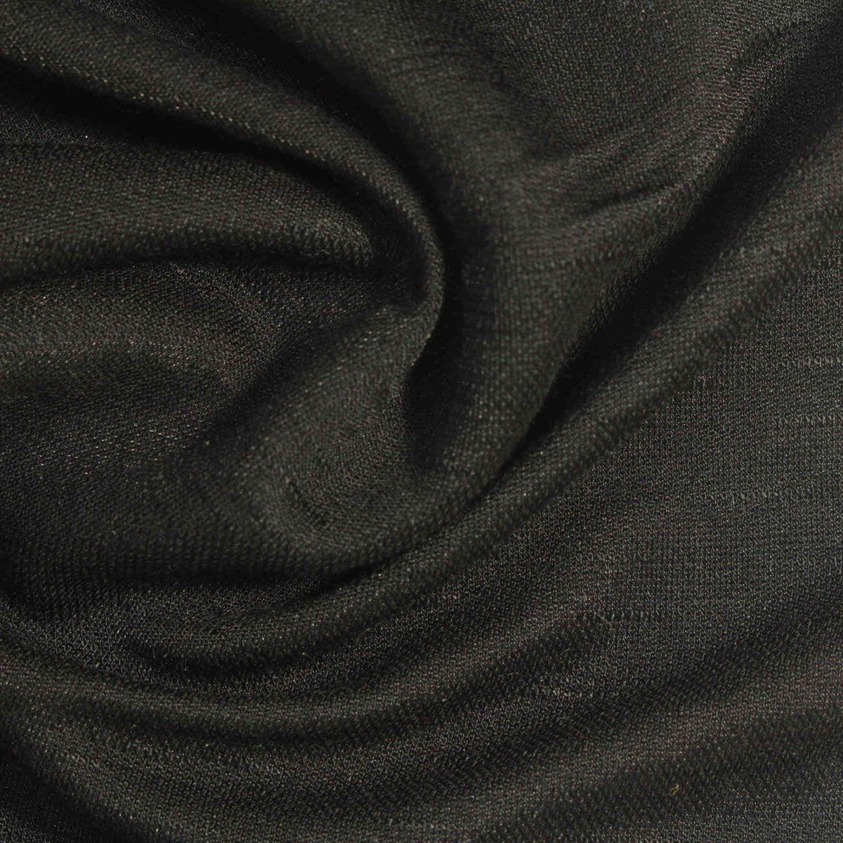 Slub Viscose Nylon Interlock Knit Fabric, 160 gsm, 171 cm — Black