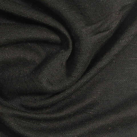 Slub Viscose Nylon Interlock Knit Fabric, 160 gsm, 171 cm — Black