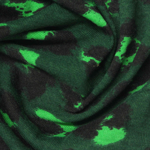 Black Camo Jersey Knit, Poly-Viscose, 161 gsm