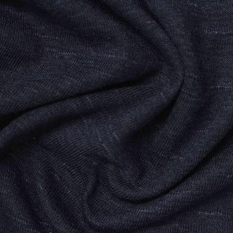Dark Blue Marl Interlock Knit, Polyester, 240 gsm