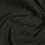 Cotton Stretch Rib Knit Fabric, 268 gsm, 129 cm — Black
