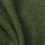 Brushed Polyester Viscose Stretch Chunky Knit Fabric, 220 gsm, 154 cm — Green — texture