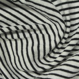 Black Horizontal-Stripe Jersey Knit, Cotton